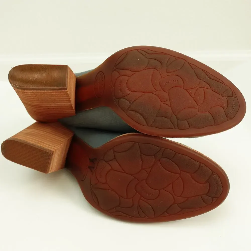 Kork-Ease Womens Rayleigh Slingback Heels Leather Clogs Slate Blue Size 11M